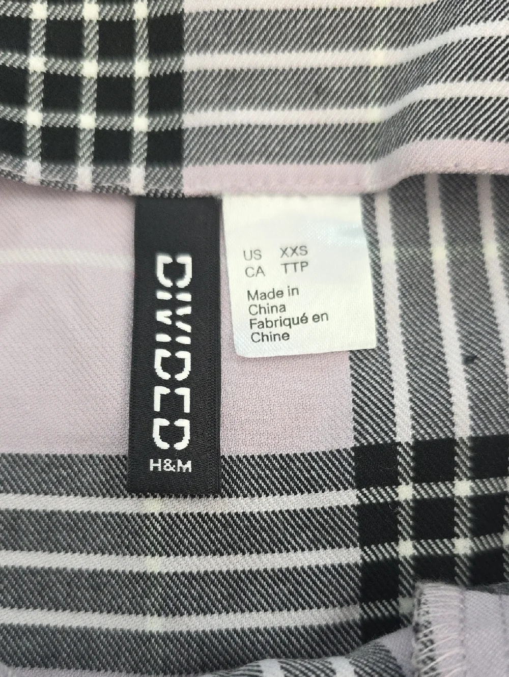 Lilac Plaid Square Neck Dress XXS